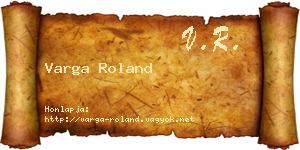 Varga Roland névjegykártya